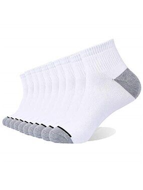 Mens Cotton Crew Socks 10 Pack Cushioned Athletic Work Socks Size 10-13
